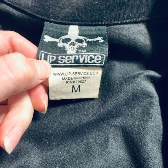 Vintage 90s Lip Service Hot Topic black velvet corset lace up back blazer jacket - Picture 10 of 12